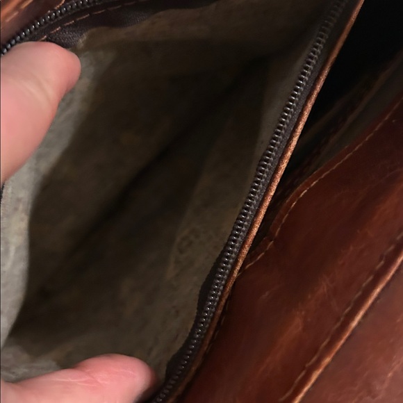 American West Brown Leather Shoulder Bag - Picture 6 of 8